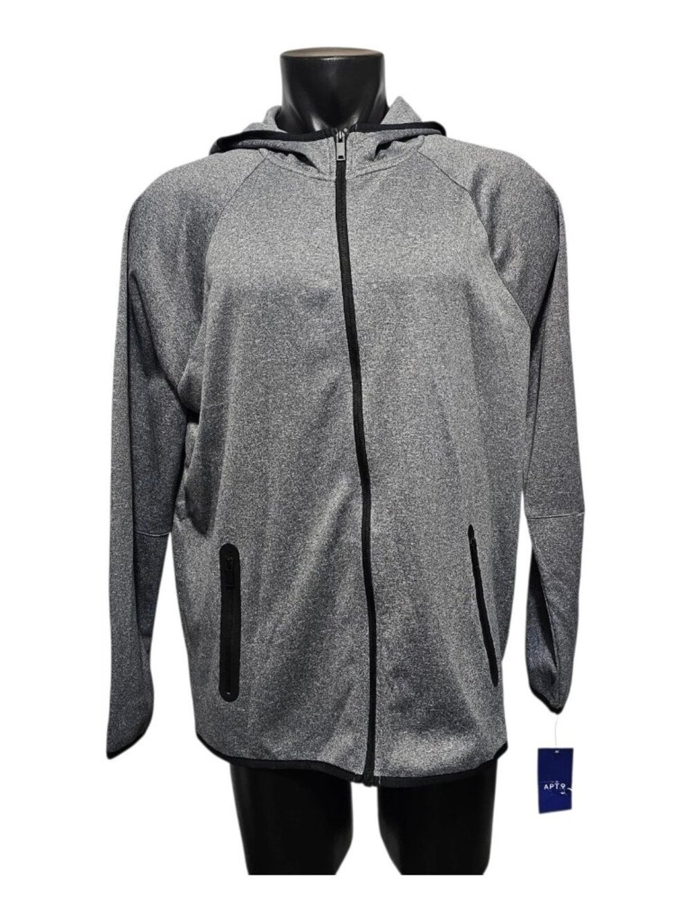 Apt. 9  Gray Full Zip Hooded Jacket XL